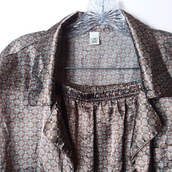 18/20W Patterned Comfy Lounge Wear Pajama Set Cato - Picture 1 of 13